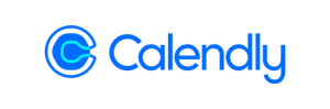 Blue logo with 'Calendly' text